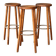 Set of 3 wooden bar stools