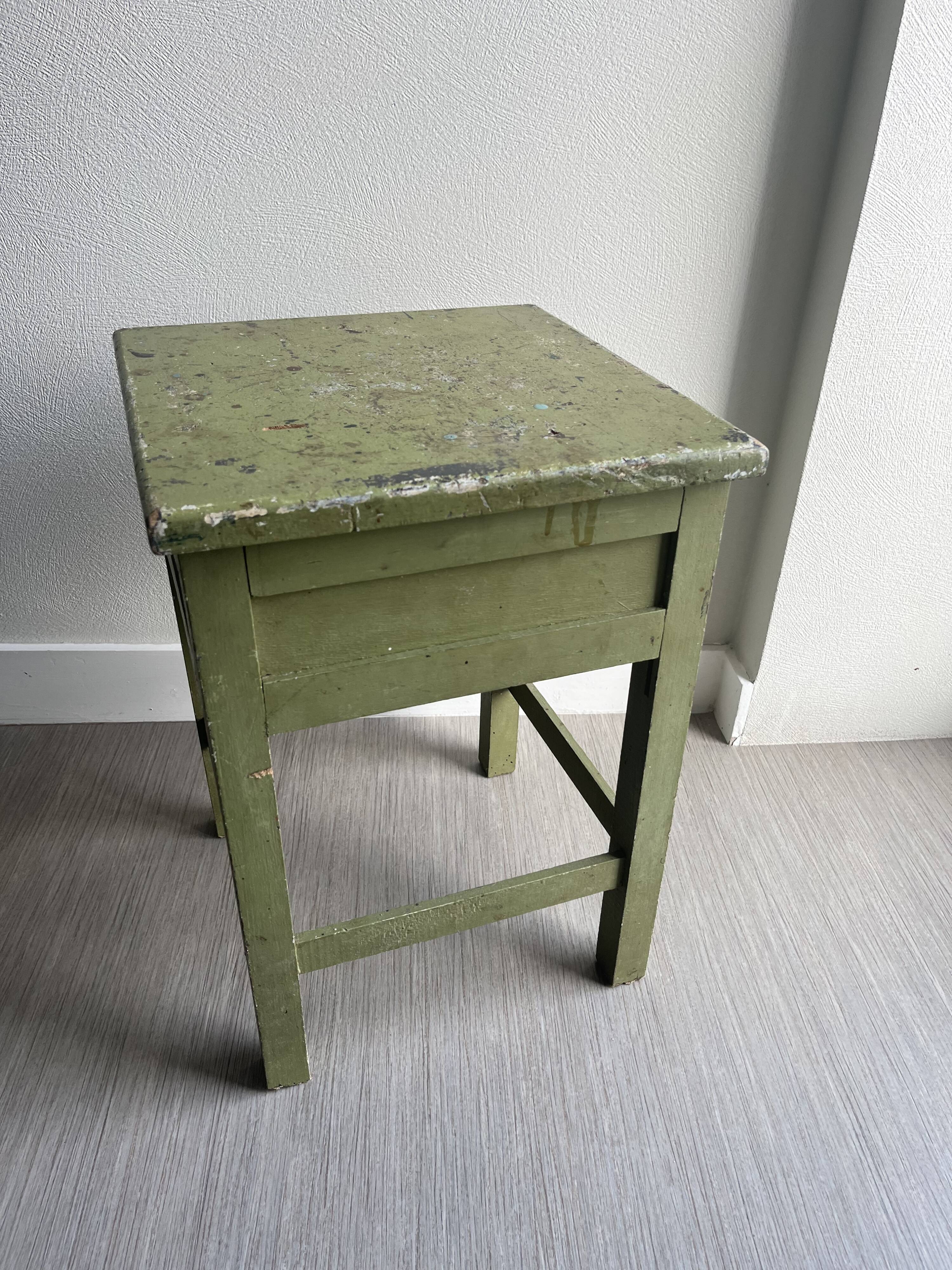Wooden workshop stool