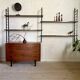 Vintage wall-mounted bookcase shelves in Rio rosewood