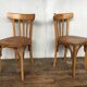 Pair of bistro and bohemian beech vintage chairs 1950