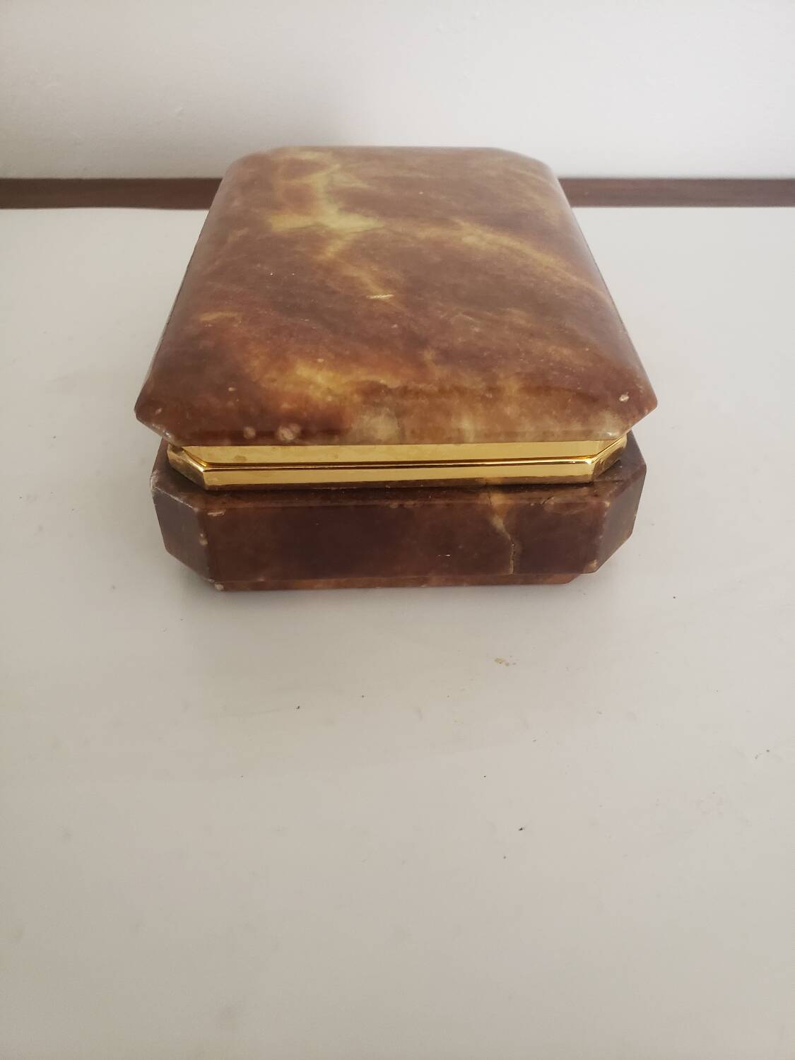 Old brown alabaster box