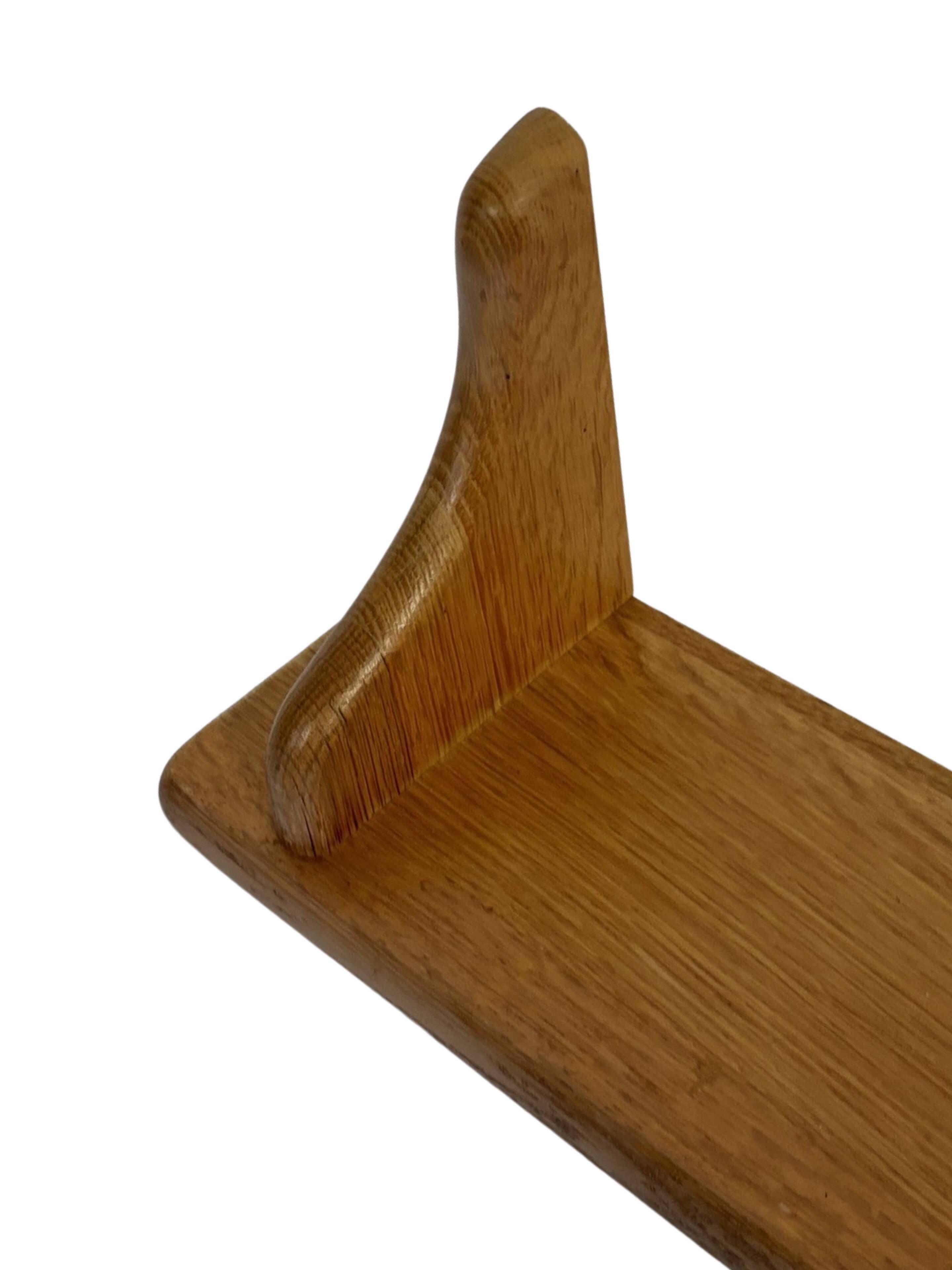 Vintage oak wall shelf book shelf 1970s wood minimalist design