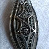 Ancient mirror in silver watermark 5x13cm