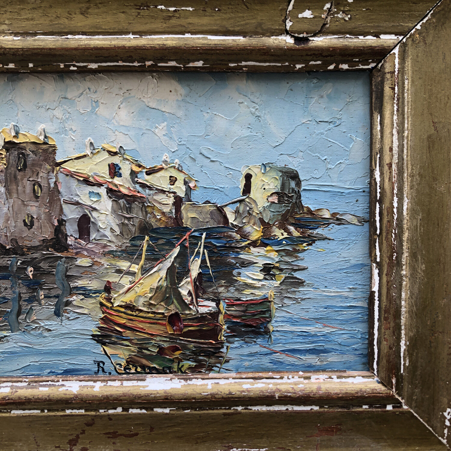 Tableau "Retour au port de St Tropez 1930"