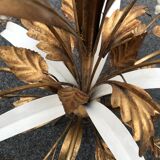 8 lights golden leaves and white flowers chandelier