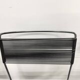Set of 6 "Spaghetti" Chairs Italian Design 80s – Black & Chrome