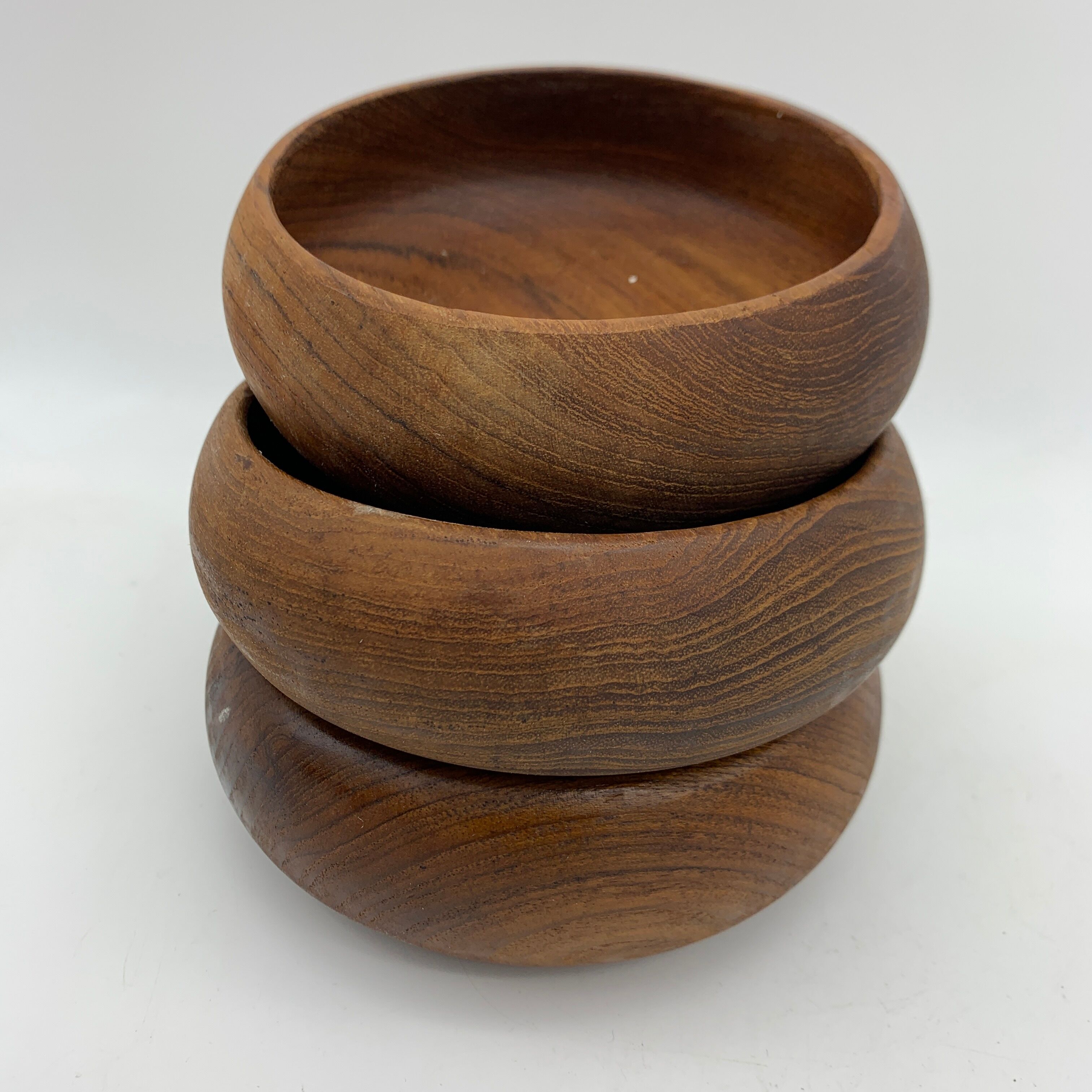 Lot of 3 bowls in Scandinavian teak teak style