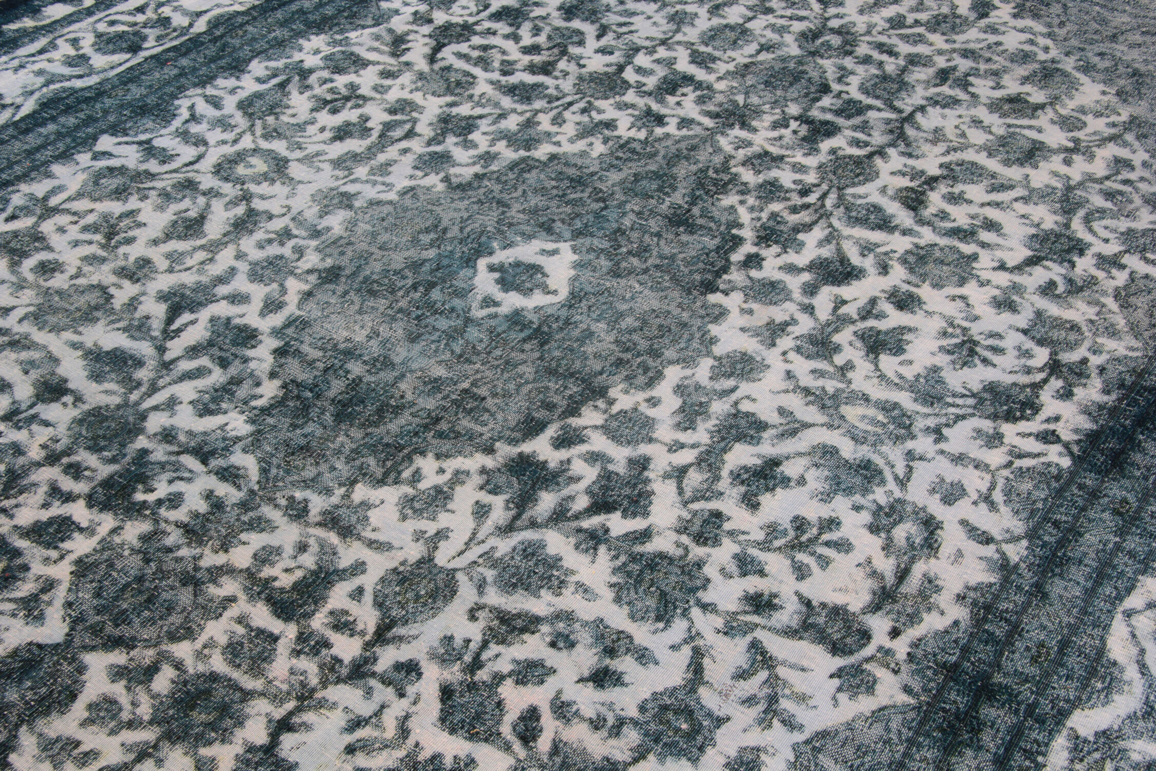 Modern overdyed persian carpet handmade traditional red wool area rug - 214x319cm