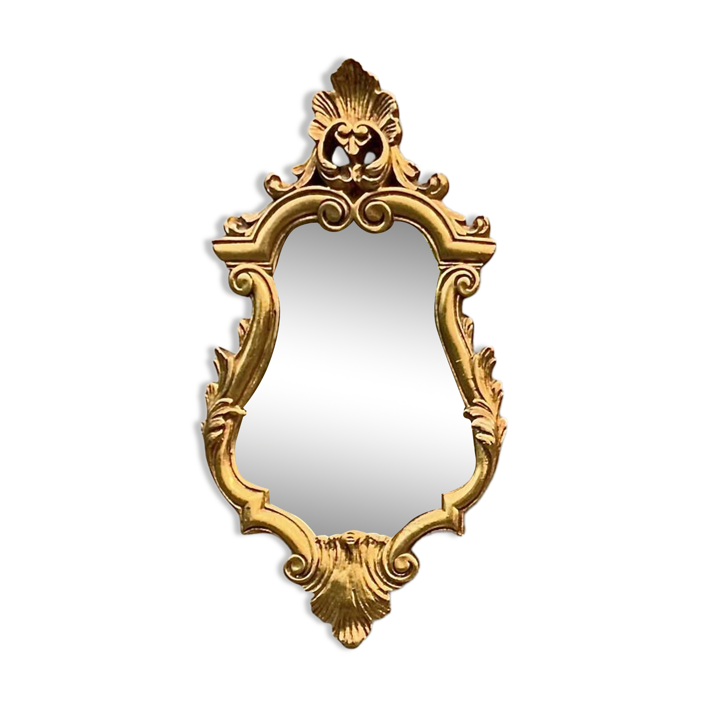 Vintage Rococo wall mirror in gilded resin