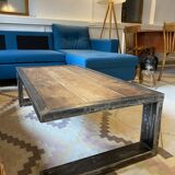 Wood and metal coffee table (artisan carpenter)