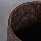Jardinière ou porte-parapluie circulaire en bois primitif