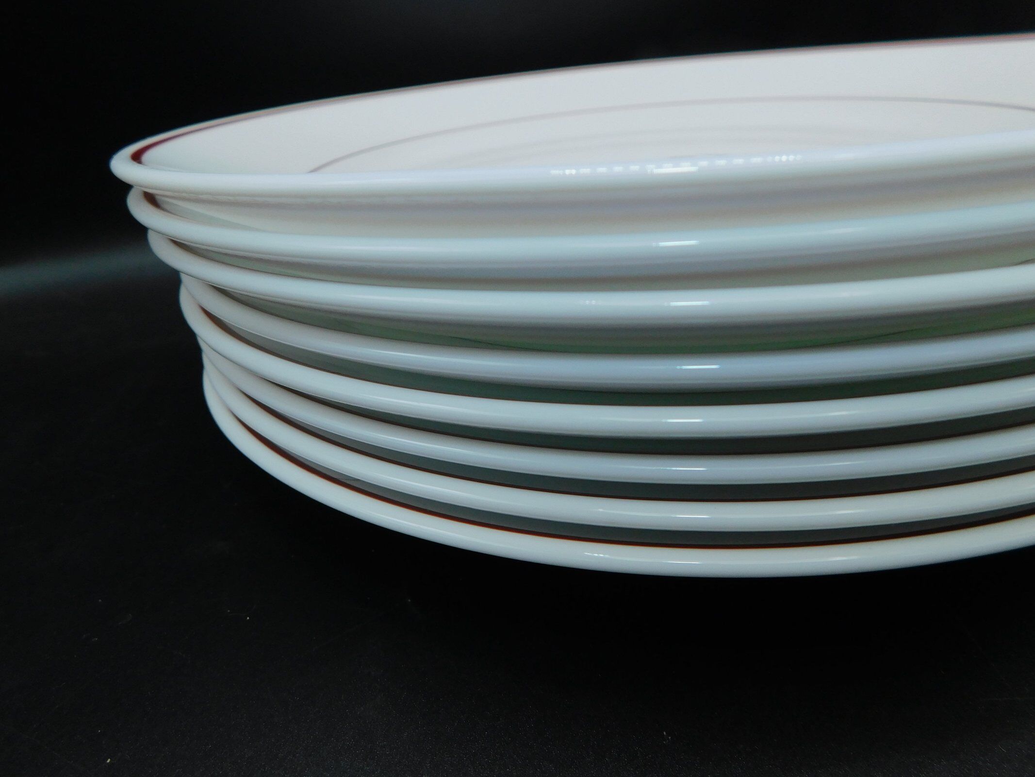 Set of 8 plates Arcopal restaurant - Blanc - Bordeaux