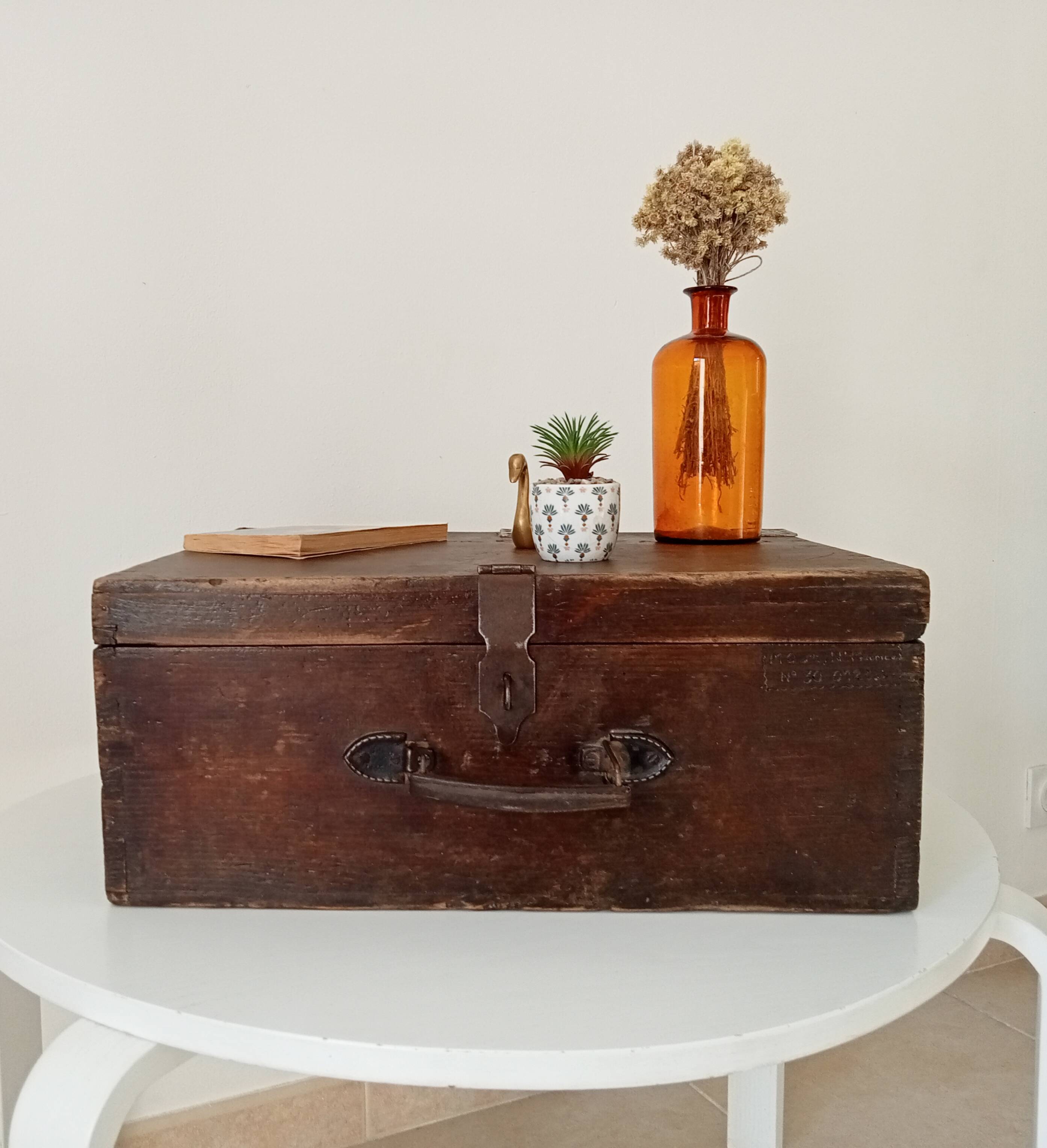 Wooden military suitcase from the 1950s