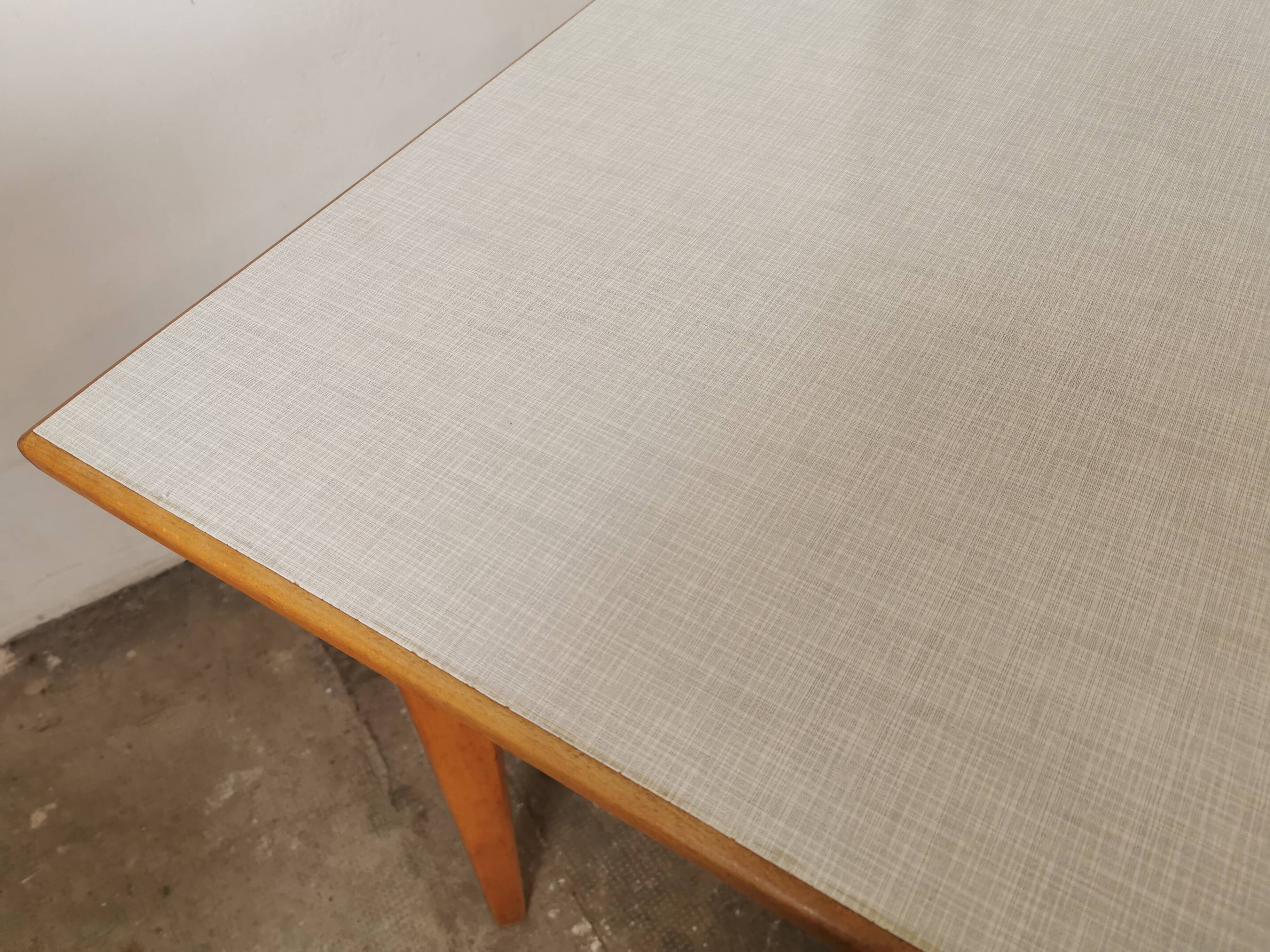 Square dining table, wood and formica, 1960s