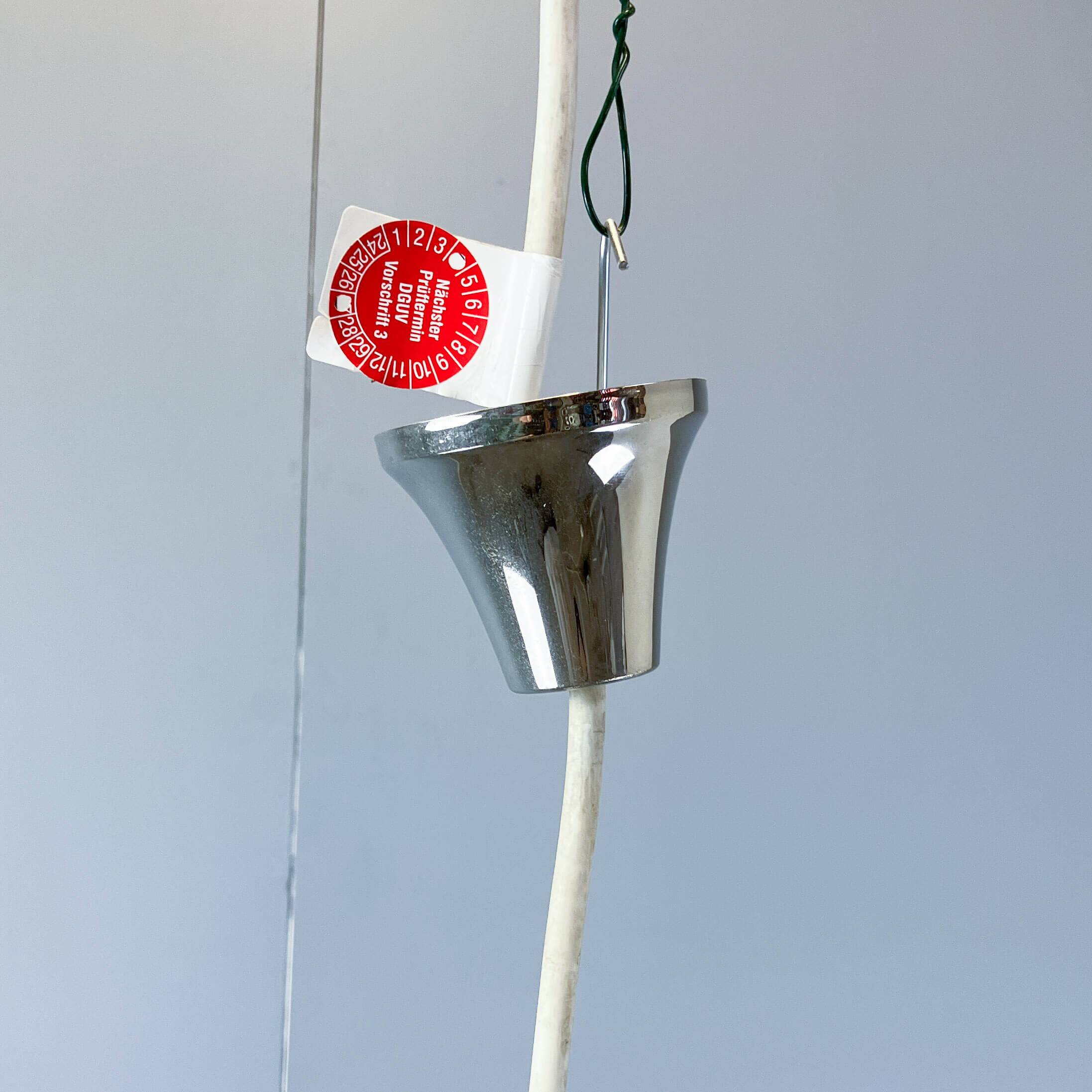 Lumière de plafond, modèle P115 par Rolf Krüger pour Staff + Schwarz, globe en verre, chrome, années 1970.