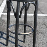 Pair of black canwood bar stools 805mm