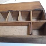 Wooden crate box 46.2x19.3cm with compartments