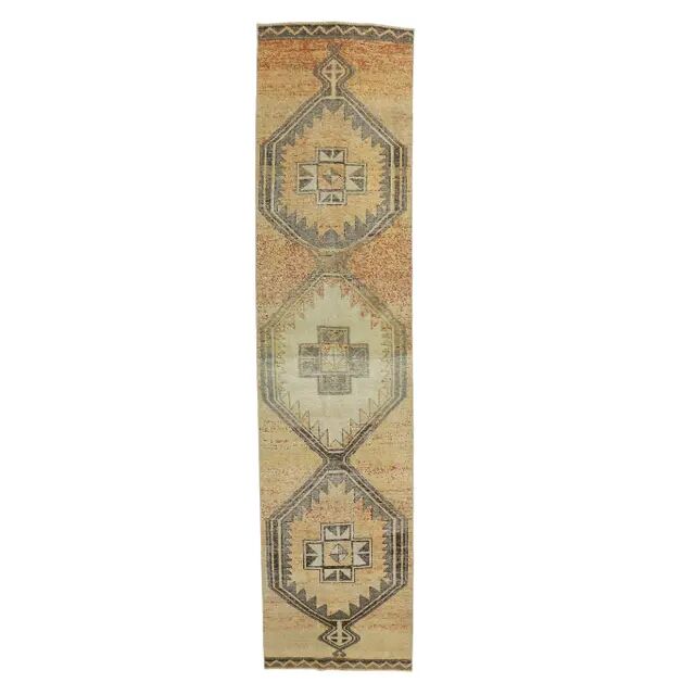 Turkish Oushak Wool Rug 91x384