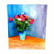 Painting on cardboard entoiled by C. Salmon "flower bouquet"