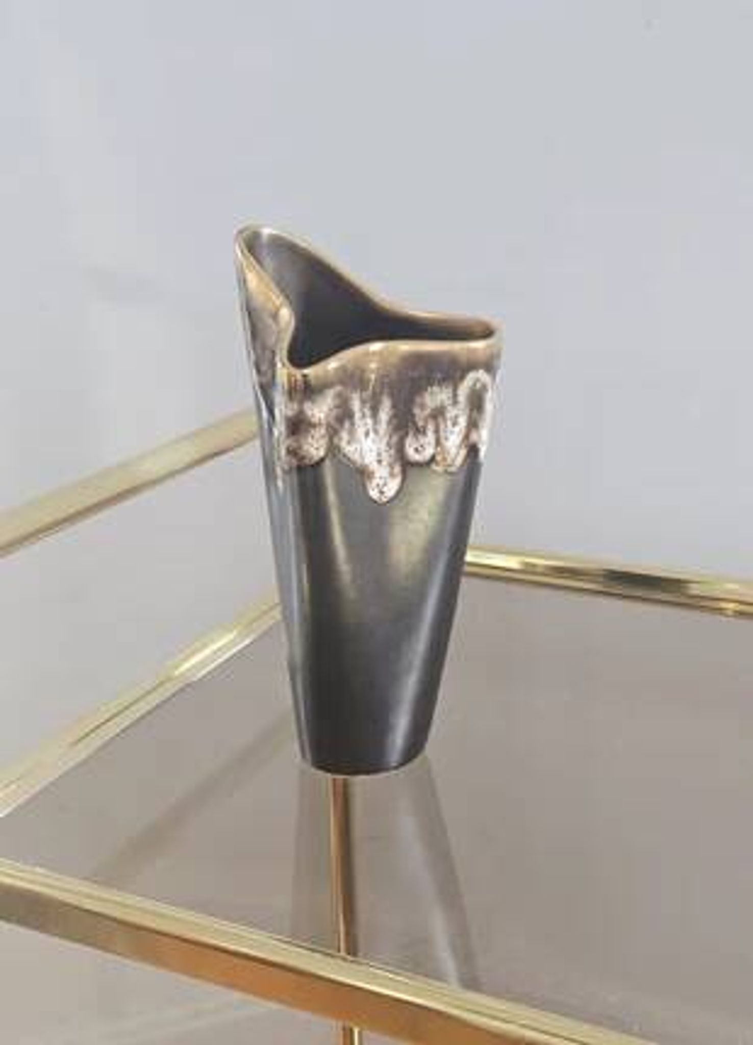 Vintage free-form organic vase - numbered ceramic 1246/23 - mid-century style