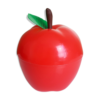 Seau à glaçons pomme en plastique rouge vintage