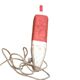 Old red and white wooden buoy