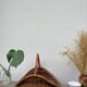 Large old woven wicker log basket