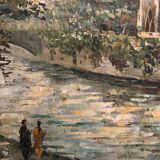 Oil on canvas representing Notre-Dame de Paris post-impressionist