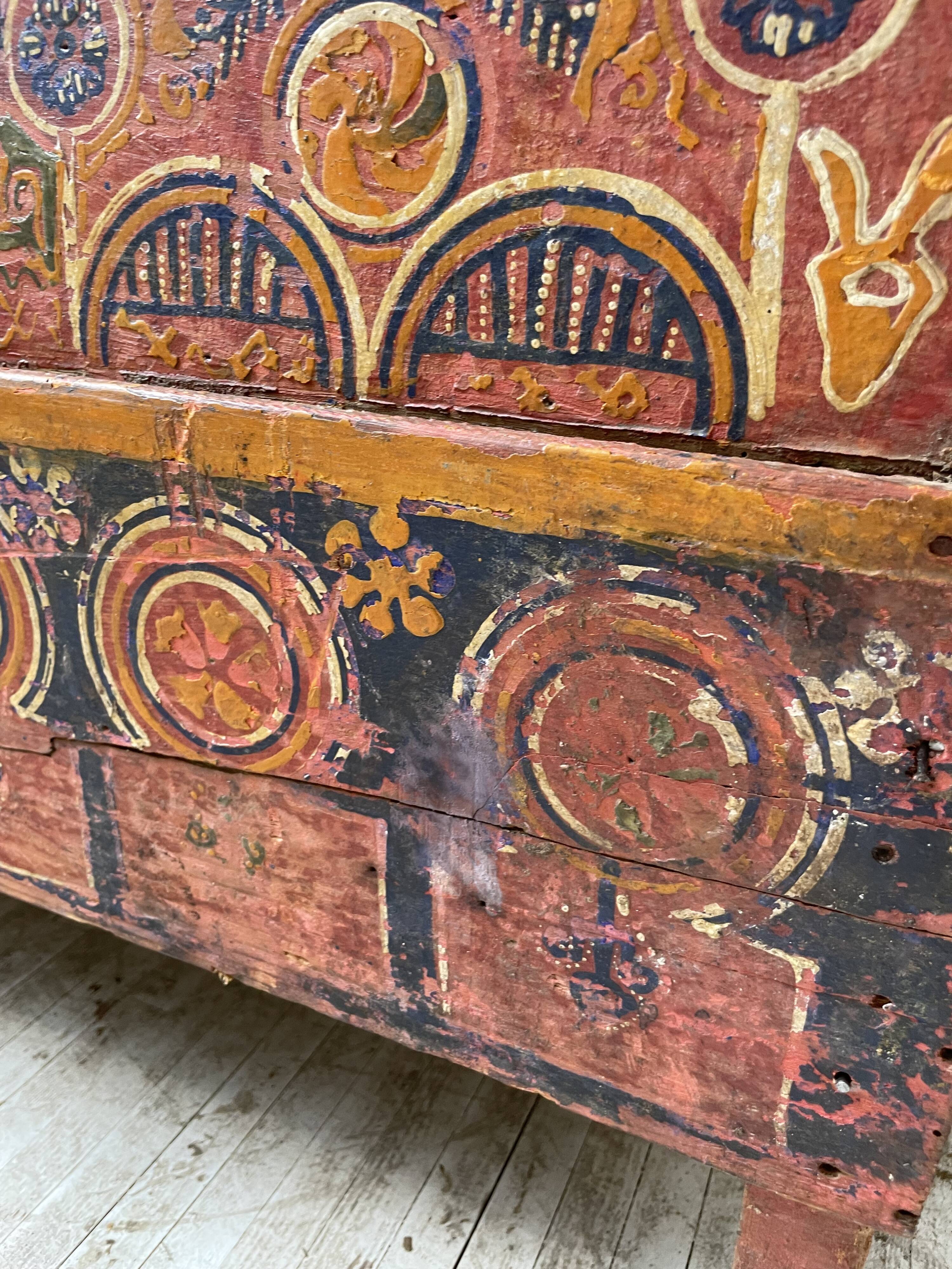 Coffre de mariage marocain polychrome années 50