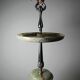 Rare display stand in green onyx and silver metal, Italy, vintage.