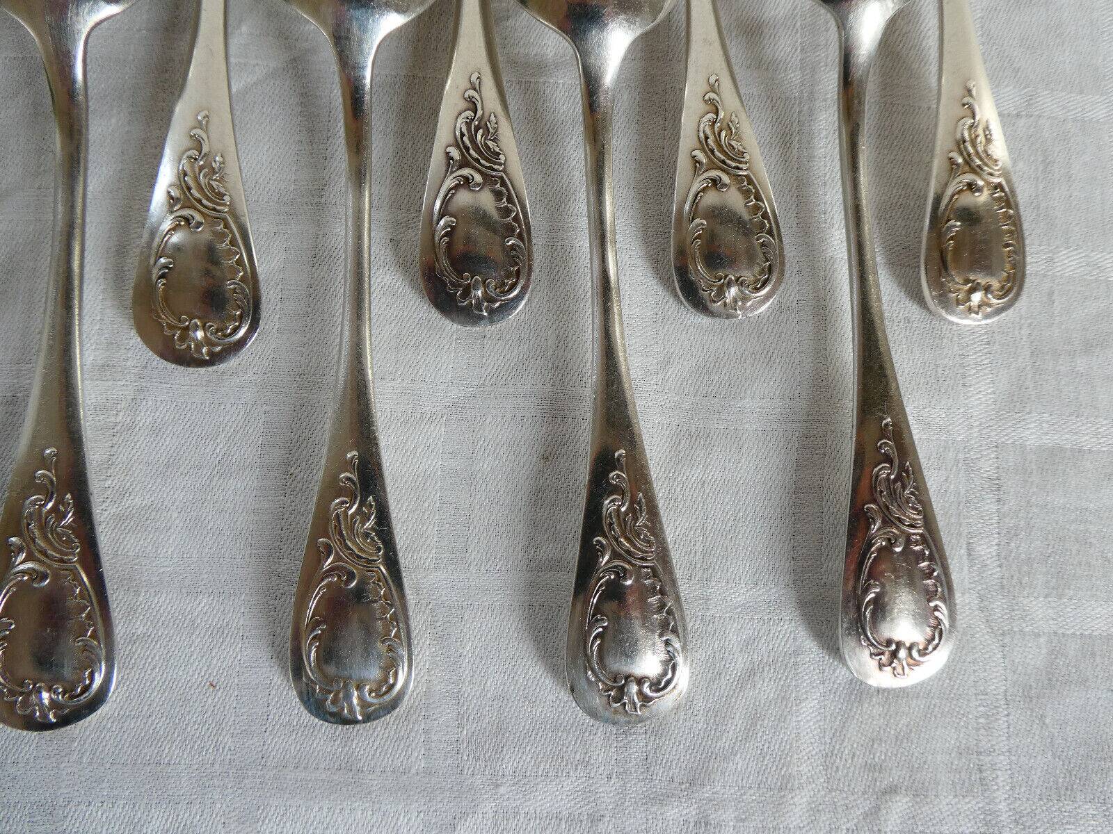 12 Silver-plated metal teaspoons 18 grs, Uniplat model
