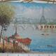 Ancien tableau Caroline Burnnet vue de Paris 1900