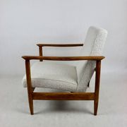 GFM-142 armchair, design by Edmund Homa from the 70s, white ivory boucle - 2 pieces available
