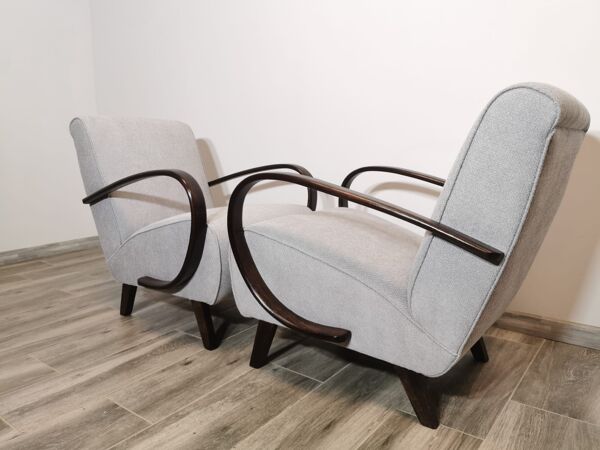 Fauteuils de Jindrich Halabala, années 1940, Set de 2