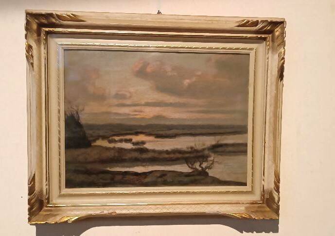 Landscape painting by Gino Romiti (Livorno 1881-1967)