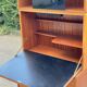 Vintage 1950s smoked glass secretary cabinet