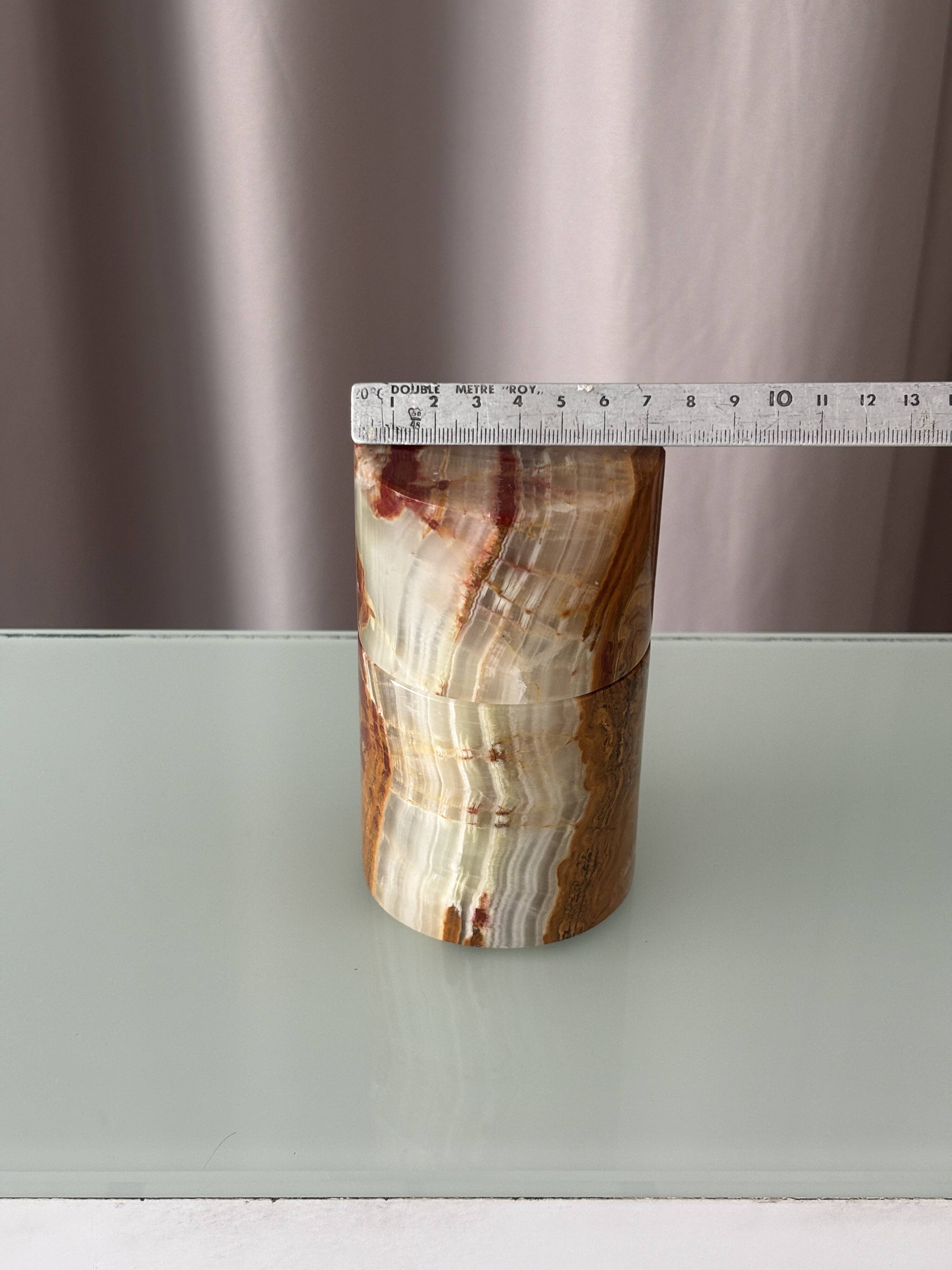 Vintage Hand-Carved Onyx Vessel | Cachepot | Sculptural Stone Bowl