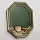Large octagonal Deknudt wall mirror in layered mirrored glass and gold accents