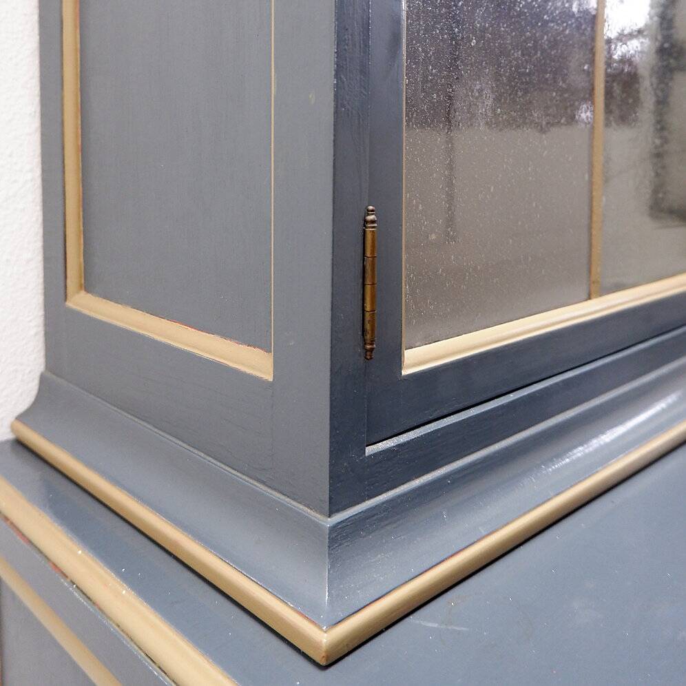 Double-bodied sideboard in grey lacquered wood - one pair available (A)