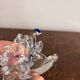 Double salt and pepper shaker, swan dragée, cobalt blue Murano glass.