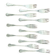 Set of Boulenger silver metal fish forks