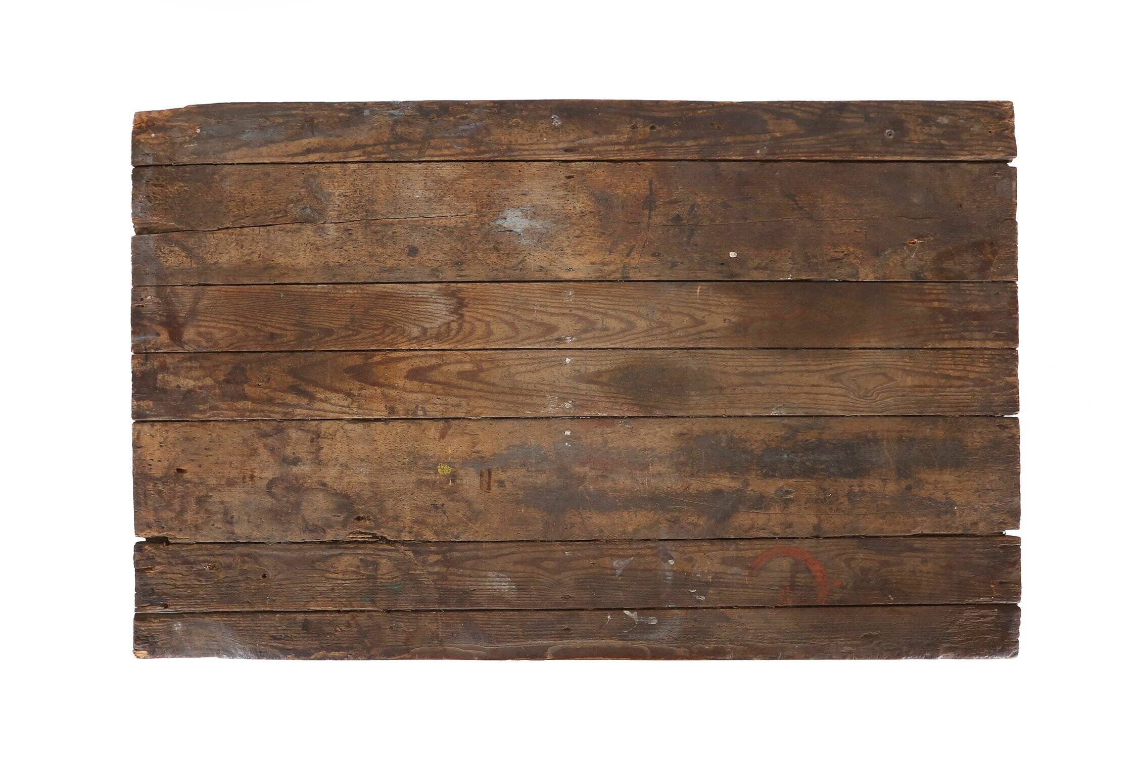 Table console industrielle française en bois, années 1920