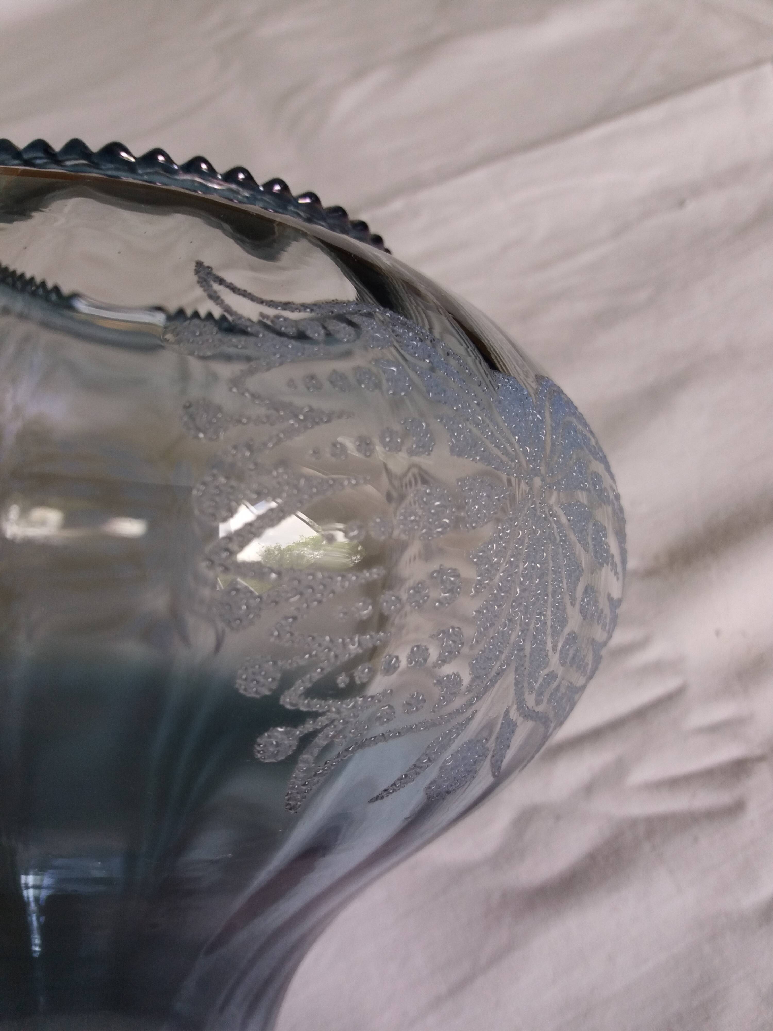 Blue glass tulip pendant light