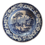 Assiette creuse ancienne bleue