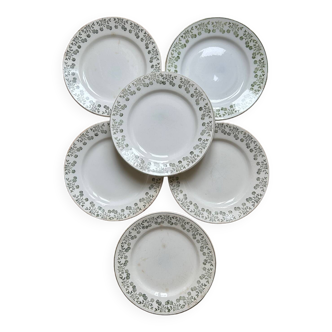 Series of 6 old plates “Terre de Fer”