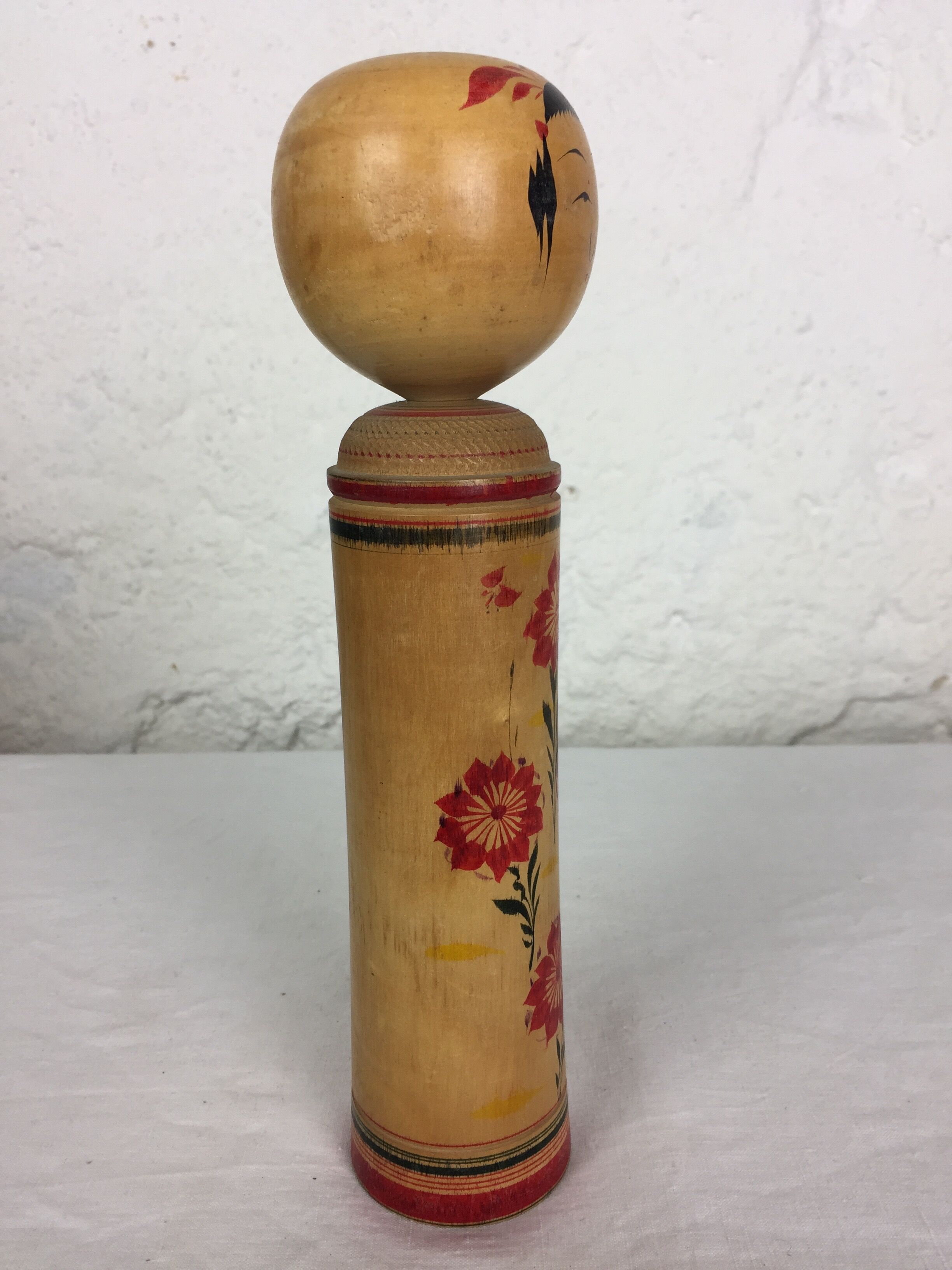 Japanese Kokeshi hand-painted doll from the 1960s