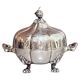 Antique Decorative Caviar Dish Caviar Serving, Silver Quadruple Plate Lid, Spoon