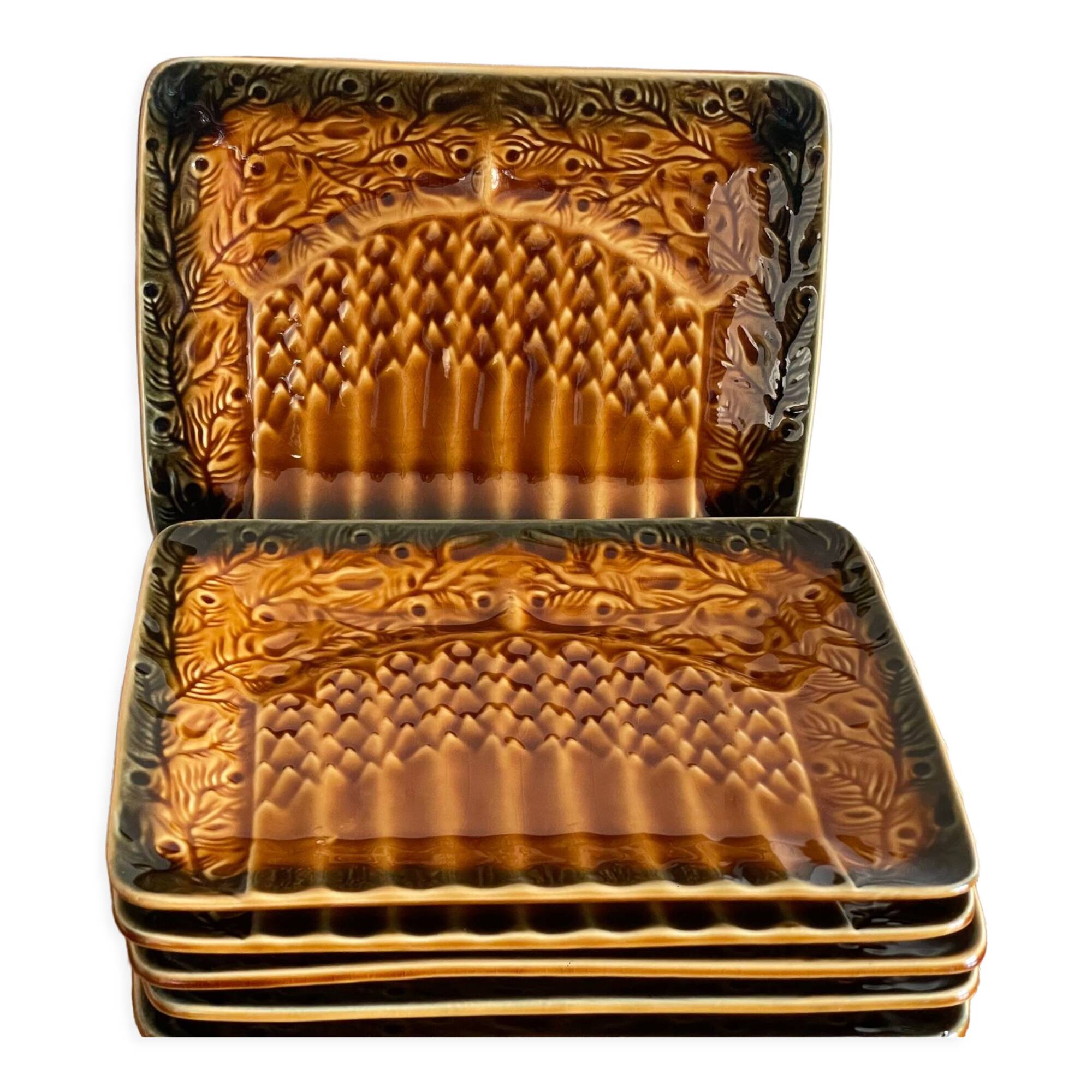 6 plates Asparagus Sarreguemines