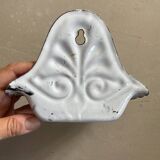 Antique enamelled metal wall mounted soap dish