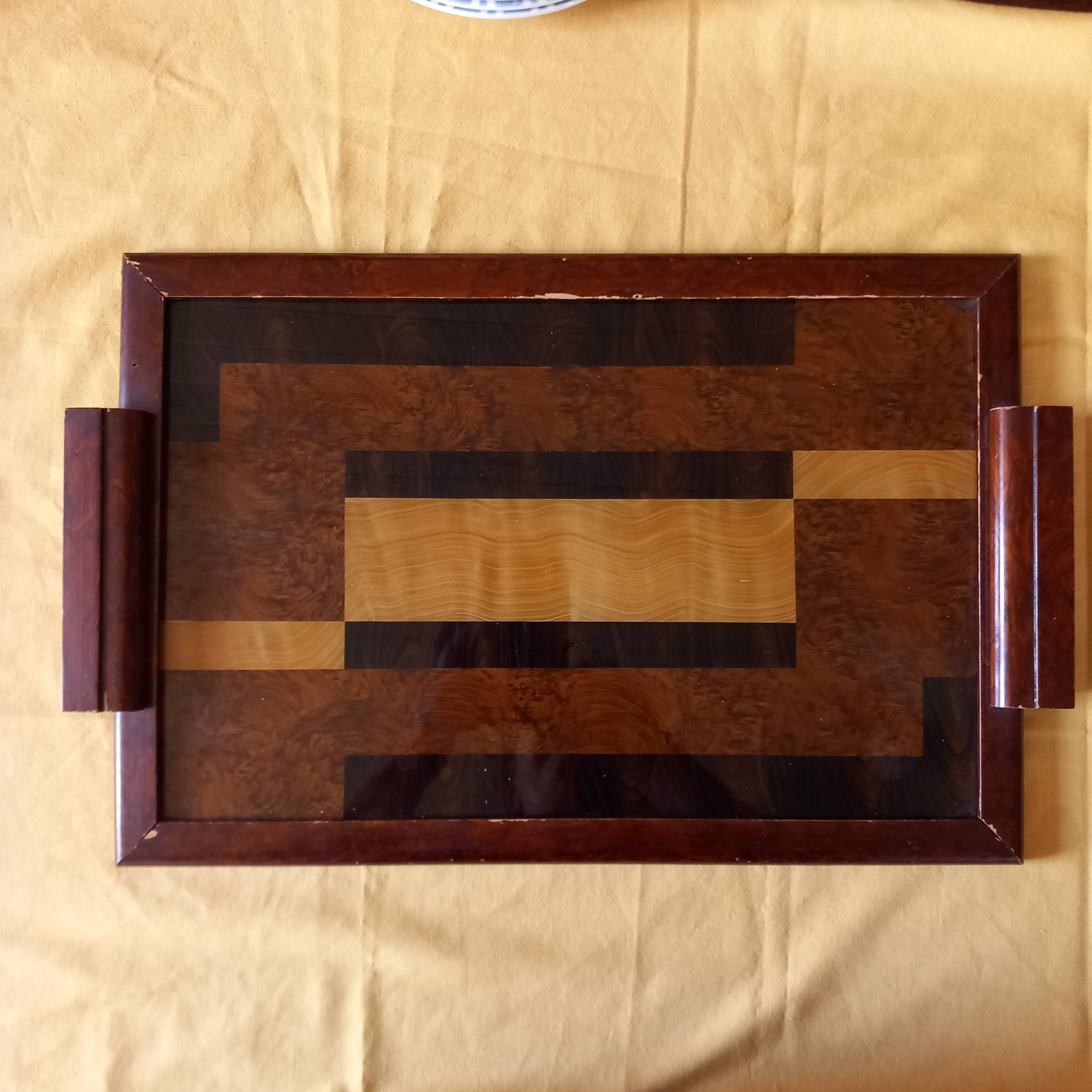 Marquetry serving tray